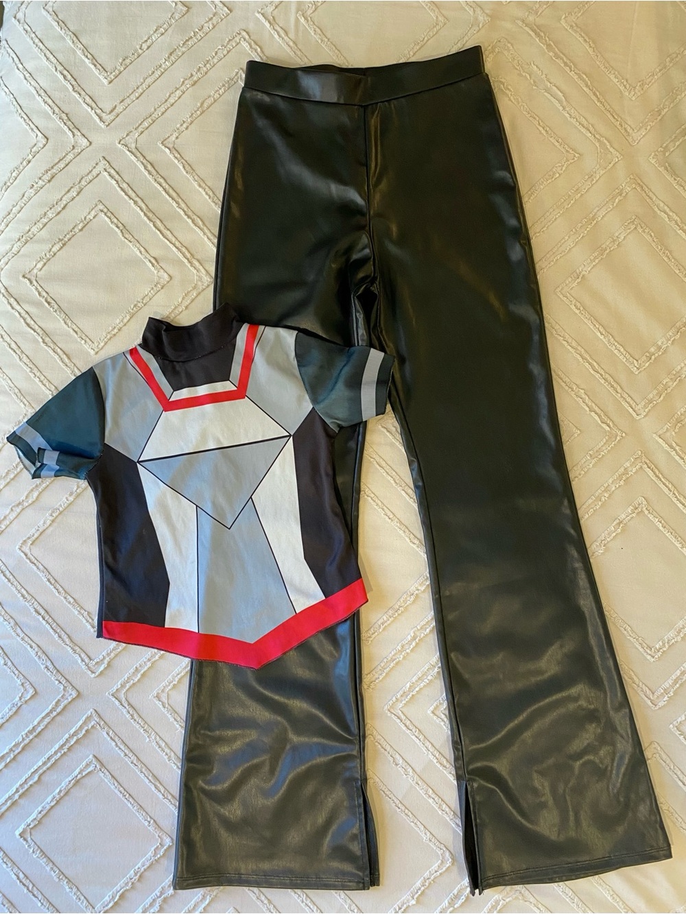 Sleek Superhero/Transformers/Sci-Fi Halloween Costume with Black Leather Pants